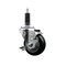 Service Caster 3.5'' SS Black Poly Swivel 1'' Expanding Stem Caster with Brake SCC-SSEX20S3514-PPUB-BLK-TLB-1 - alternate 1